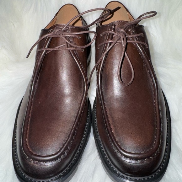 Steve Madden Brown Leather Oxfords with Moc-Toe Design - Picture 1 of 9